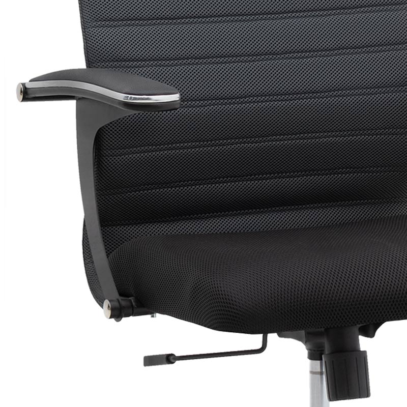Office Chair MASTER in grey and black with ergonomic design, leather headrest, and double Mesh fabric, suitable for home and professional use.