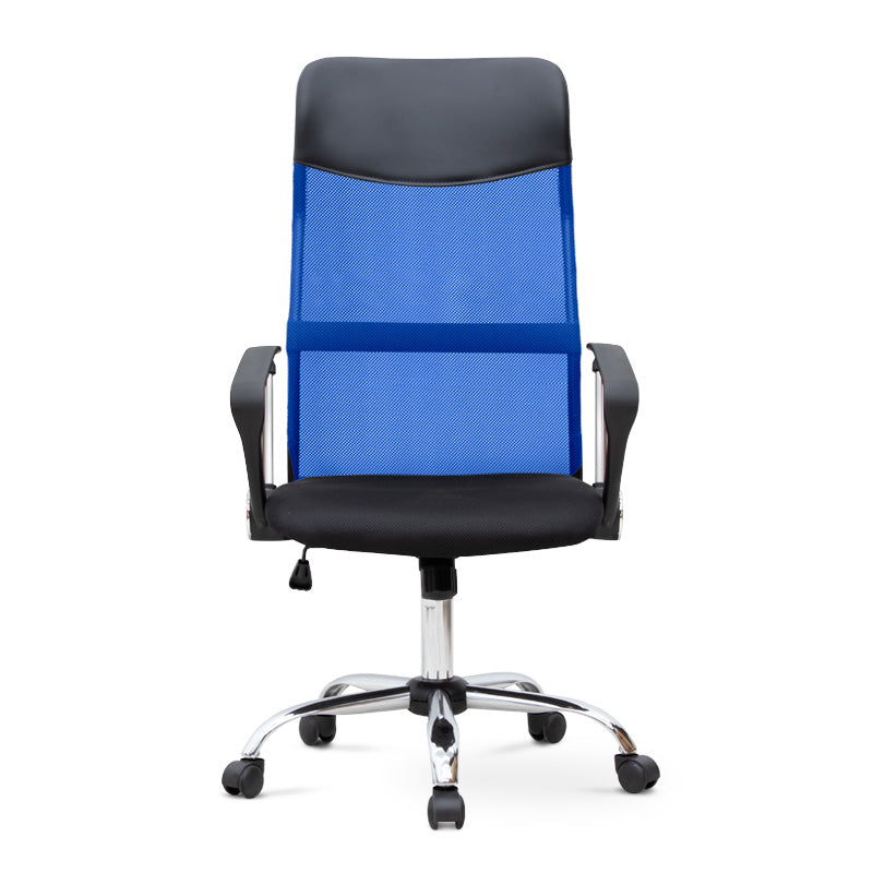 Office Chair MICHA in blue and black mesh fabric, featuring ergonomic design and adjustable height, suitable for home and professional use.