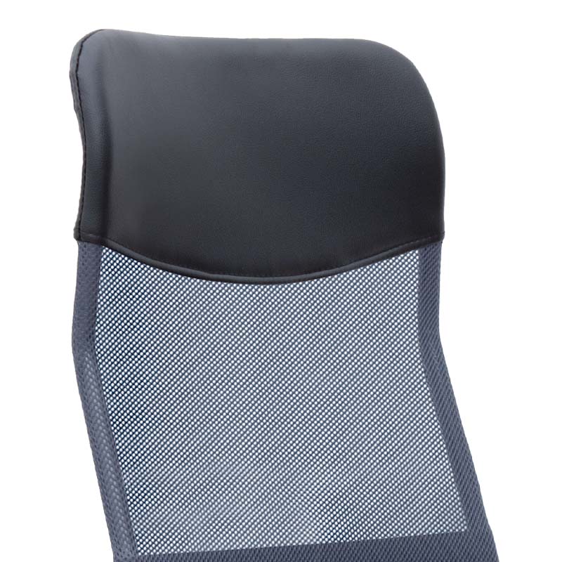 Office Chair MICHA in grey and black mesh fabric, showcasing ergonomic design and adjustable features.