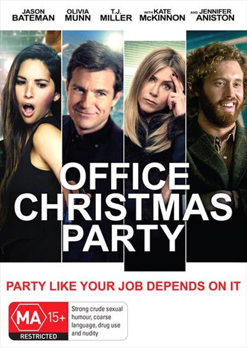 Cover of the Office Christmas Party DVD featuring a festive office scene with characters celebrating.