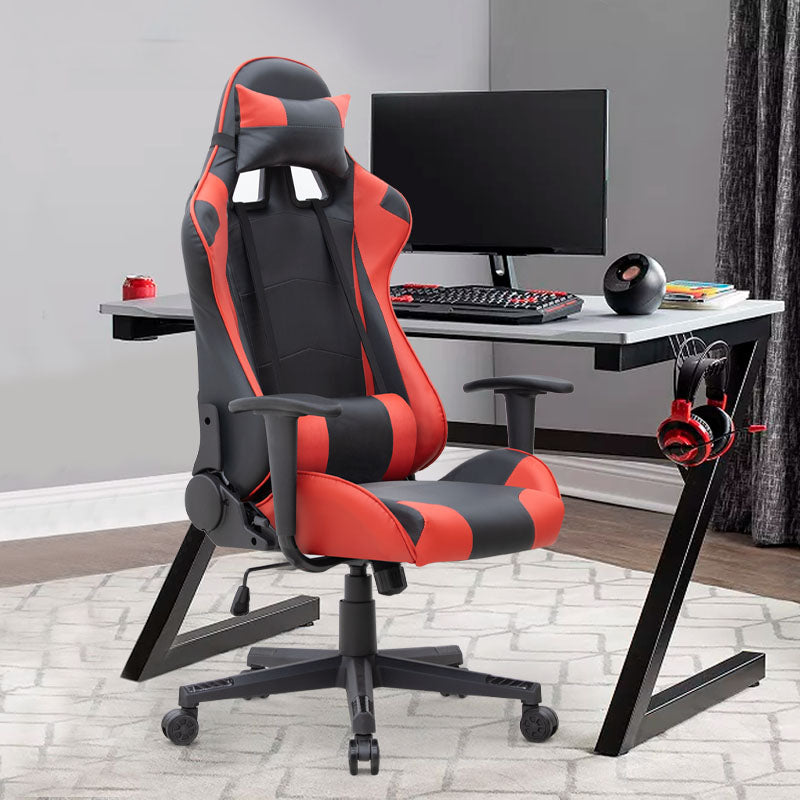 Office gaming armchair SPEED in red and black, featuring ergonomic design and adjustable height.
