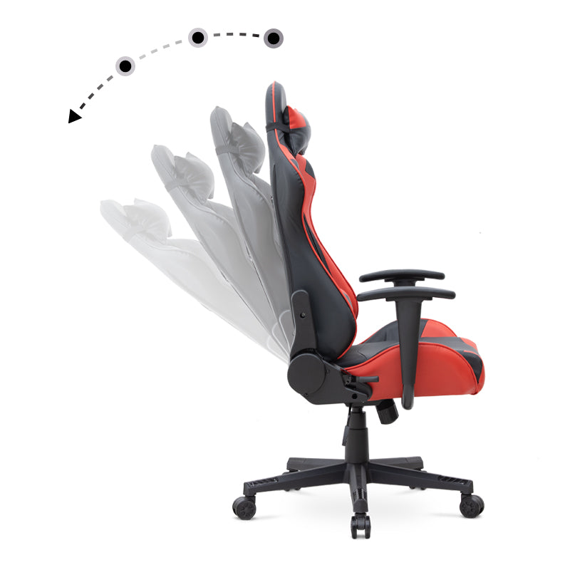 Office gaming armchair SPEED in red and black, featuring ergonomic design and adjustable height.