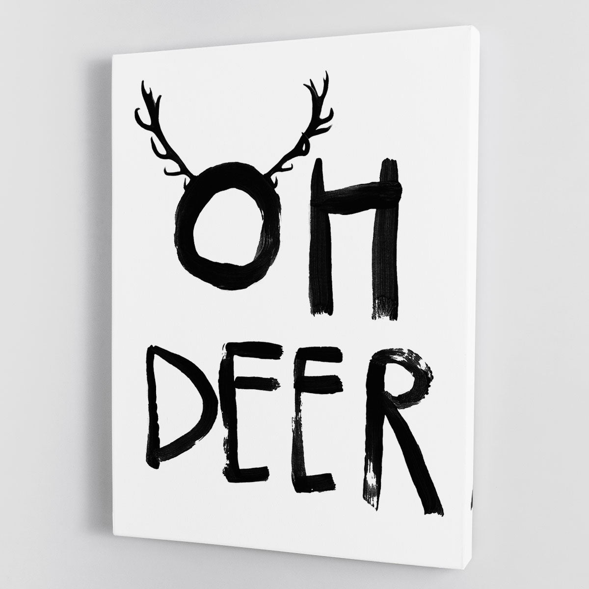 Oh Deer Canvas Print featuring a beautifully rendered deer in a natural setting, perfect for home or office decor.