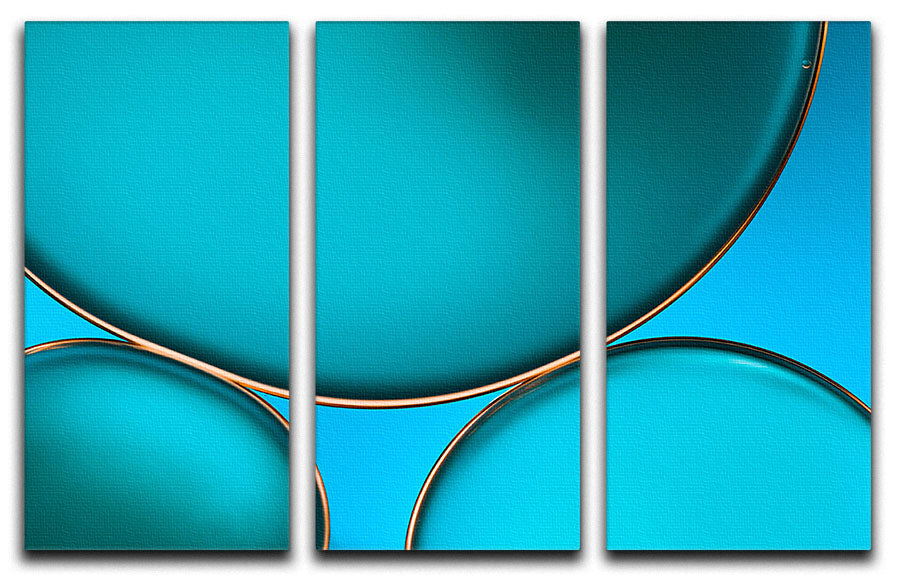 A stunning 3-panel canvas print featuring an oil and water design, showcasing vibrant colors and intricate patterns, perfect for home decor.