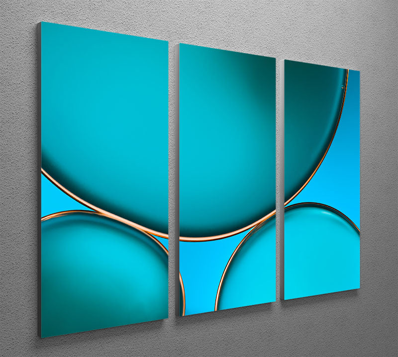 A stunning 3-panel canvas print featuring an oil and water design, showcasing vibrant colors and intricate patterns, perfect for home decor.