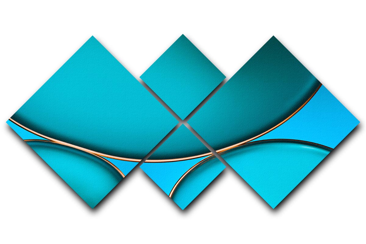 A visually striking 4-square multi panel canvas artwork featuring an abstract oil and water design, enhancing any room's decor.