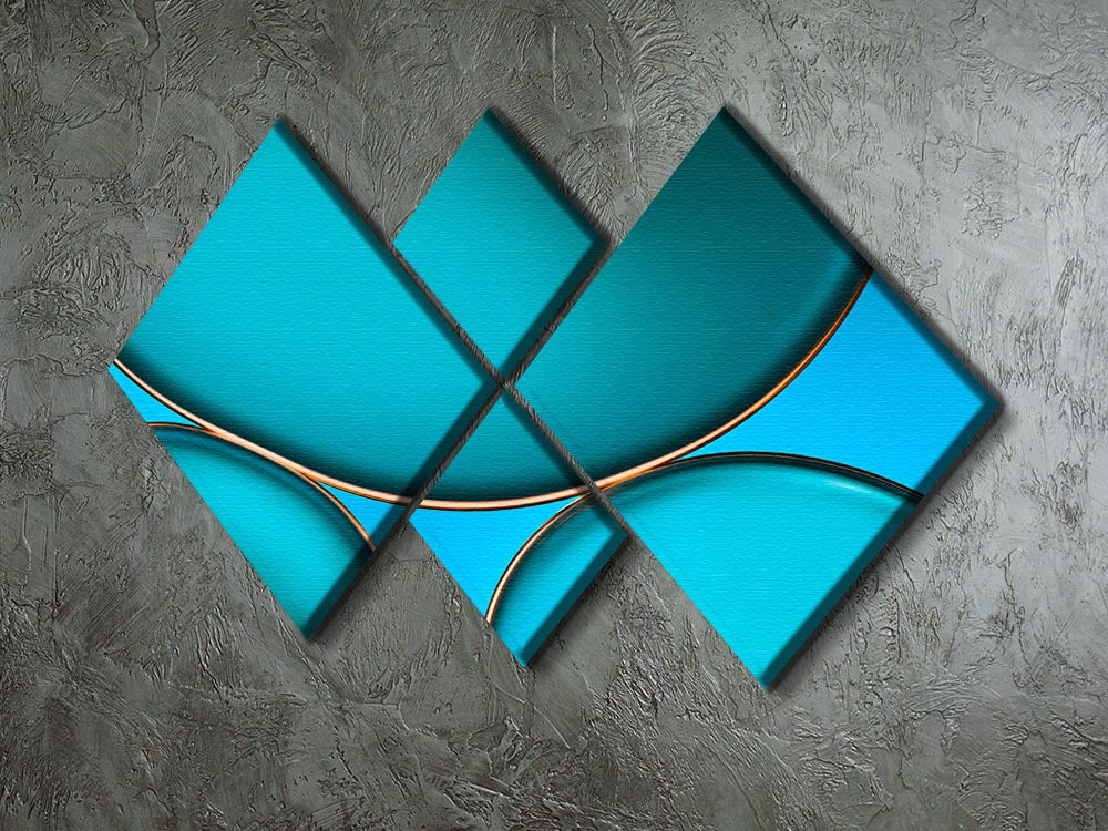 A visually striking 4-square multi panel canvas artwork featuring an abstract oil and water design, enhancing any room's decor.