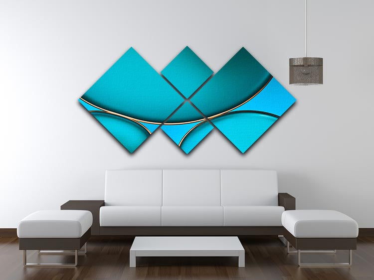 A visually striking 4-square multi panel canvas artwork featuring an abstract oil and water design, enhancing any room's decor.