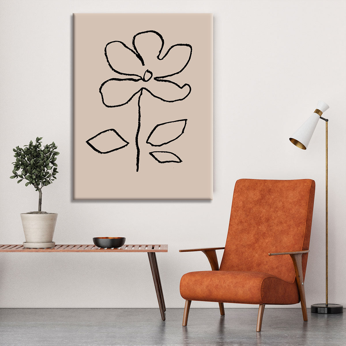 A vibrant oil pastel flower design on a black canvas print, showcasing rich colors and artistic detail, perfect for home decor.