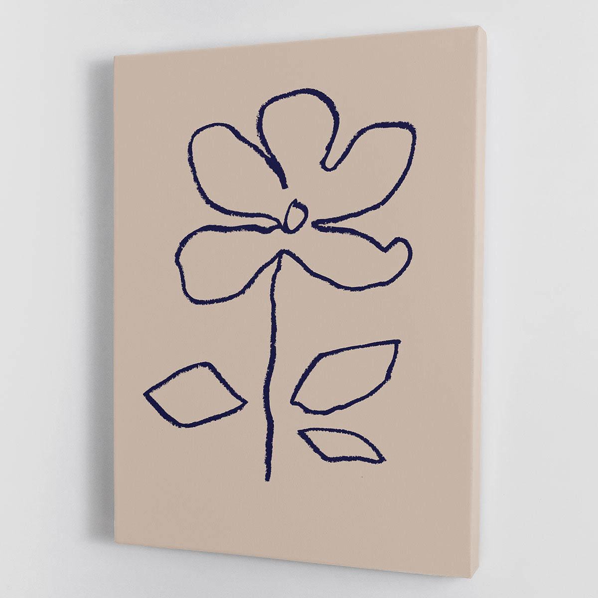 A vibrant oil pastel flower canvas print featuring blue tones, perfect for modern home decor.