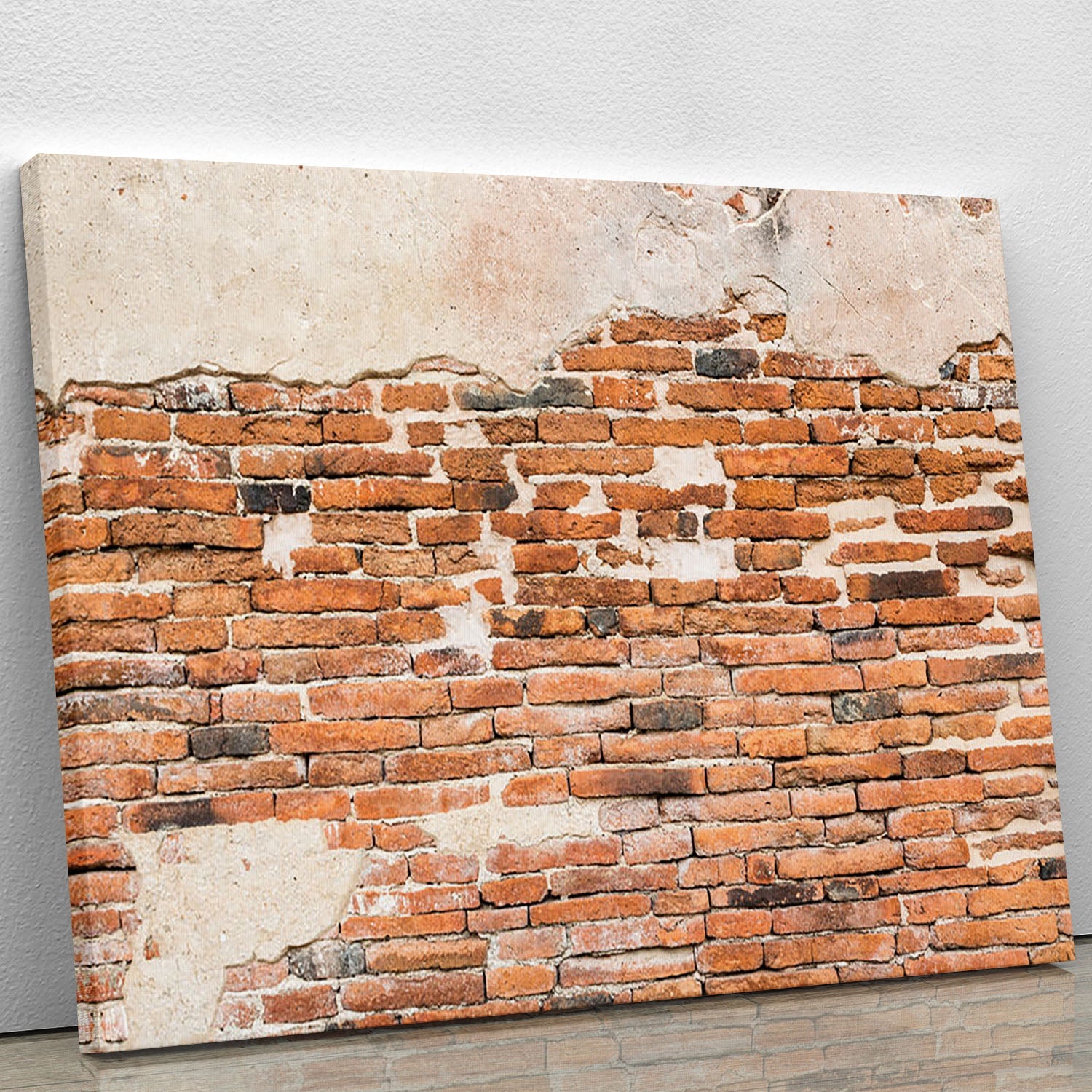 Old brick wall texture canvas print showcasing rustic charm and intricate details, perfect for home or office decor.