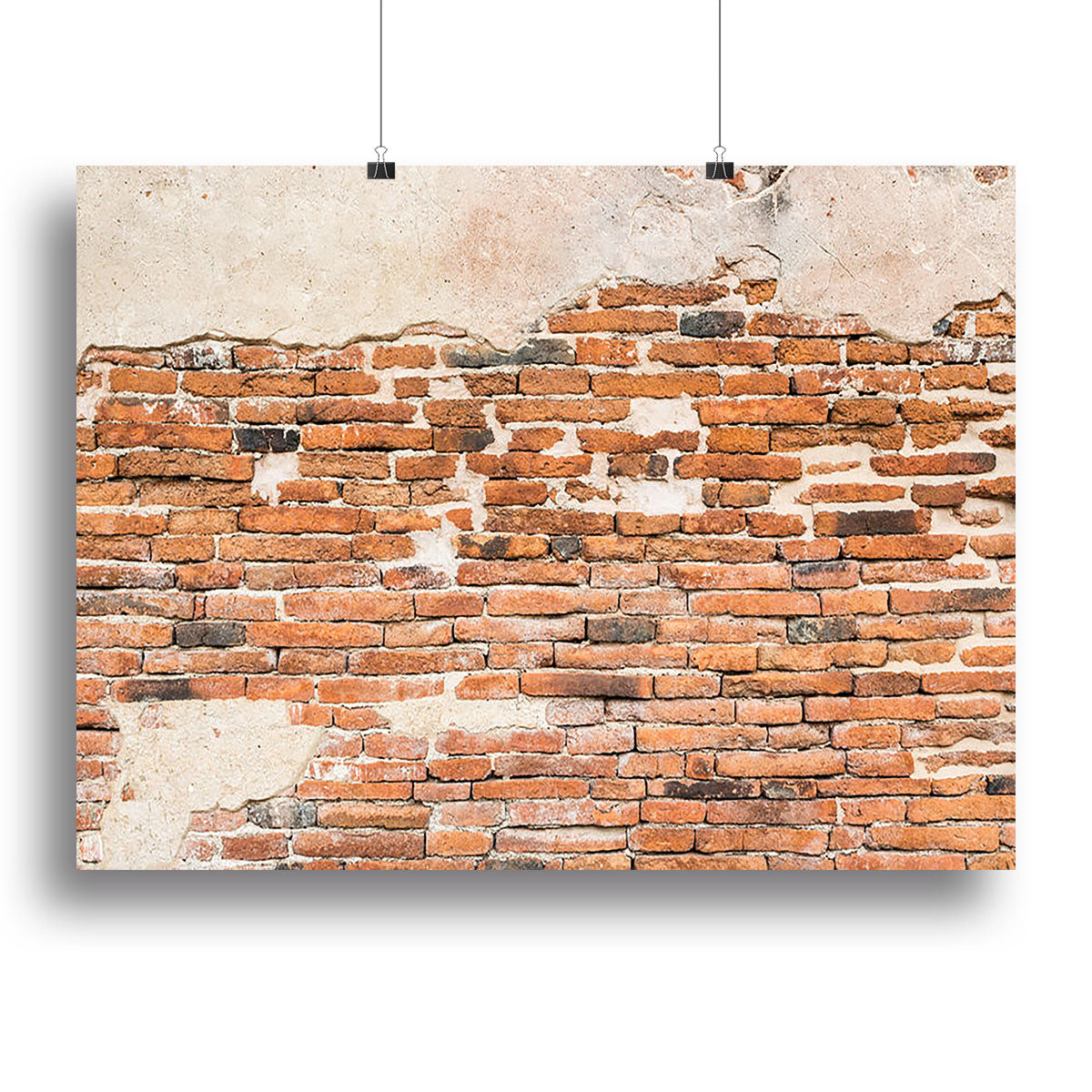 Old brick wall texture canvas print showcasing rustic charm and intricate details, perfect for home or office decor.
