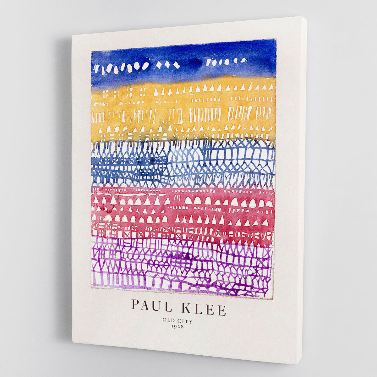 Old City No.2 Canvas Print featuring vibrant urban landscape art on a textured canvas, perfect for home or office decor.