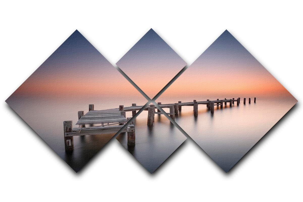 Old Pier II 4 Square Multi Panel Canvas artwork featuring four equal square sections, beautifully arranged to create a cohesive image.