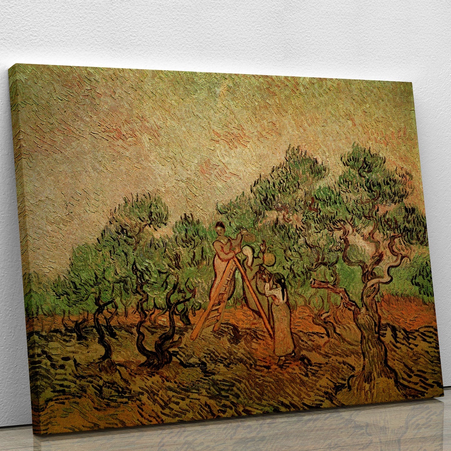 Olive Picking by Van Gogh canvas print showcasing vibrant colors and expressive brushwork, perfect for home decor.