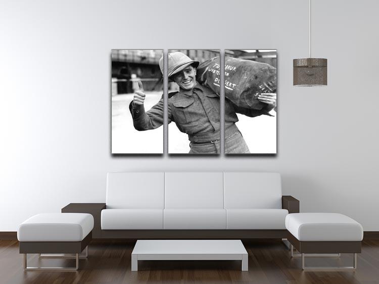 On Leave in Portsmouth 3 Split Panel Canvas Print showcasing a beautiful coastal scene across three panels.