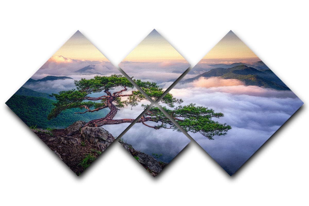 On The Rock 4 Square Multi Panel Canvas featuring four equal square sections with a harmonious design, perfect for enhancing home decor.