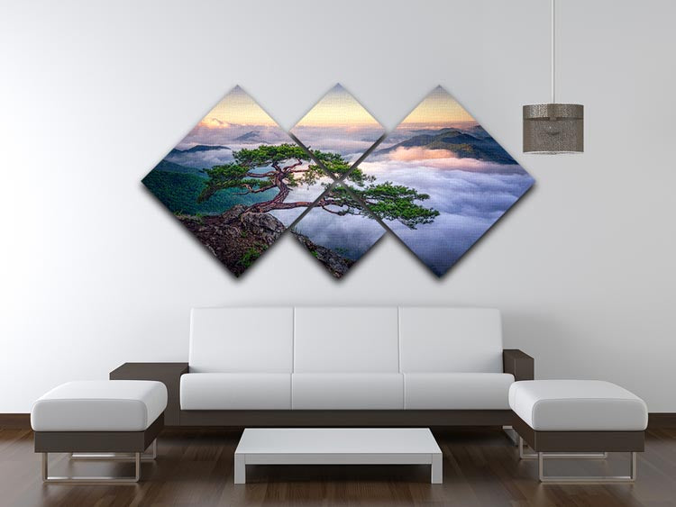 On The Rock 4 Square Multi Panel Canvas featuring four equal square sections with a harmonious design, perfect for enhancing home decor.