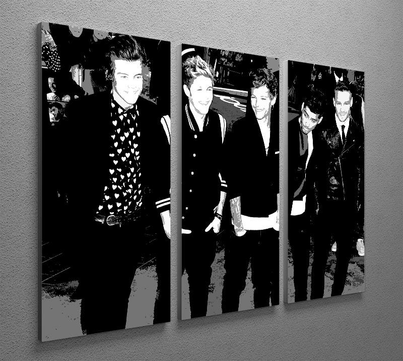 Three-panel canvas print featuring One Direction in vibrant pop art style, perfect for home decor.