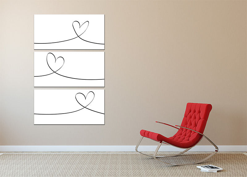 Three-panel canvas print featuring modern art design, enhancing interior decor with elegance.