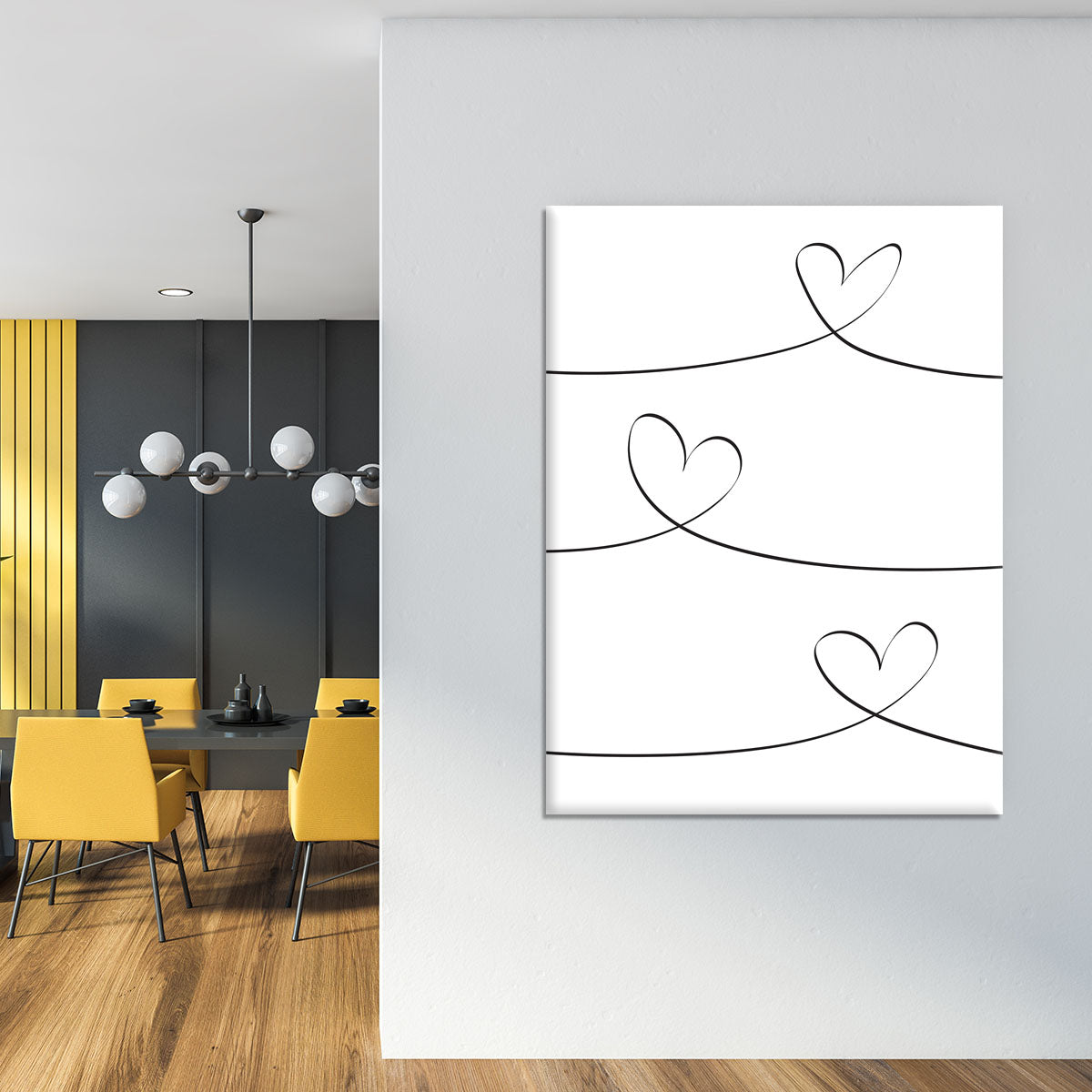 One Line 02 Canvas Print featuring modern art design on a durable canvas, elegantly framed.
