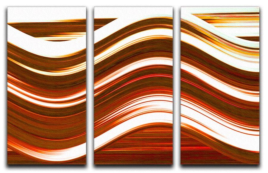 Orange Wave 3 Split Panel Canvas Print featuring vibrant wave patterns in orange hues, perfect for modern decor.