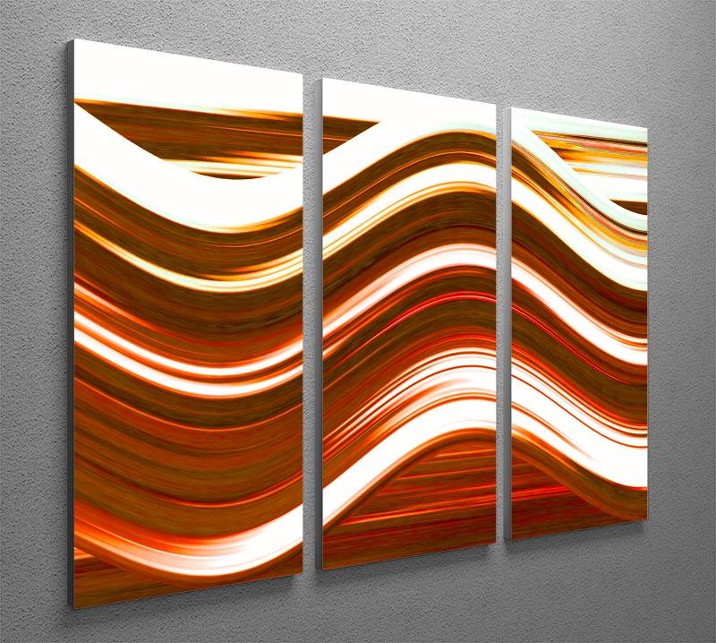 Orange Wave 3 Split Panel Canvas Print featuring vibrant wave patterns in orange hues, perfect for modern decor.