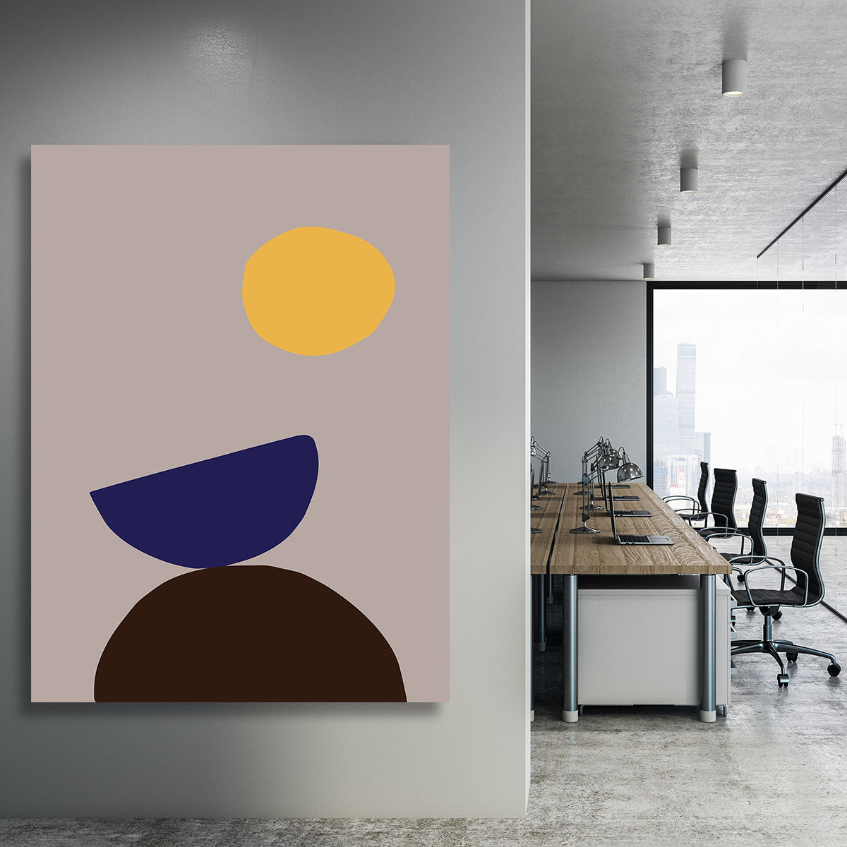 Organic Shapes 07 Canvas Print featuring modern abstract design with vibrant colors and unique shapes, perfect for home decor.