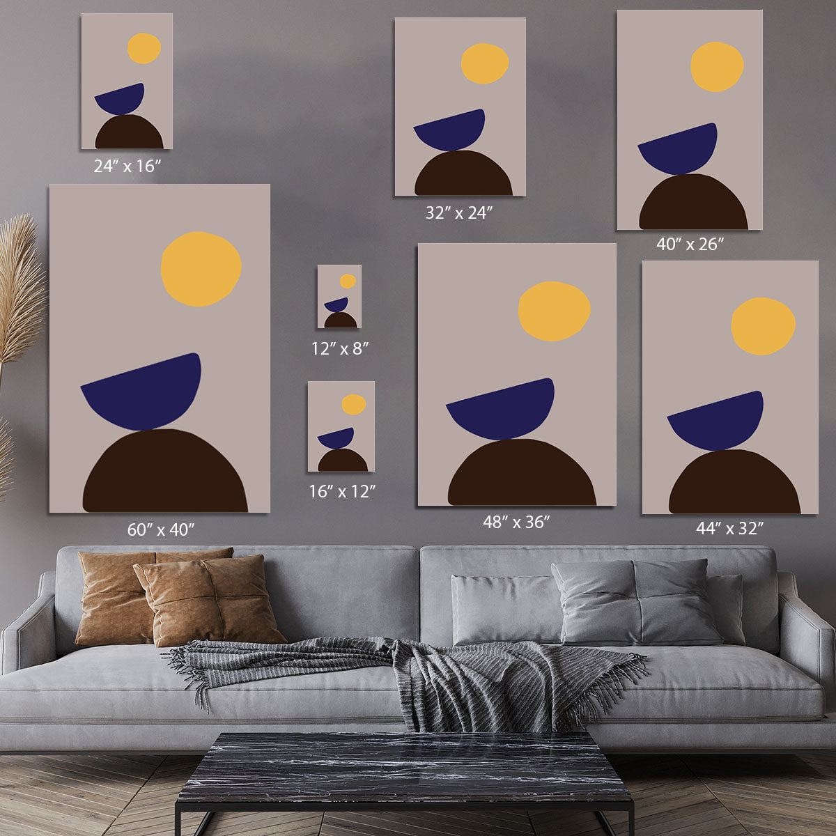 Organic Shapes 07 Canvas Print featuring modern abstract design with vibrant colors and unique shapes, perfect for home decor.