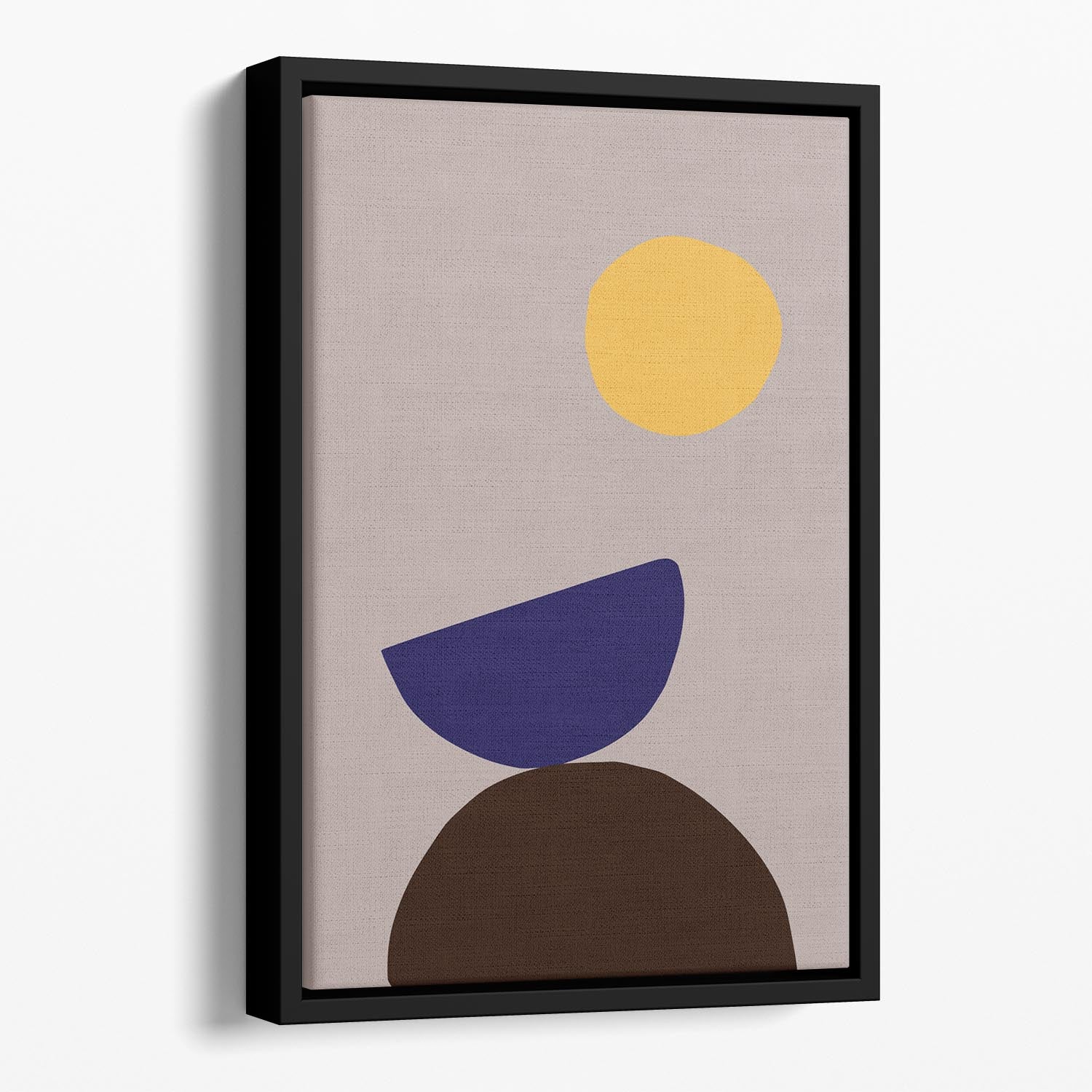 Organic Shapes 07 Floating Framed Canvas featuring vibrant abstract design in an elegant wooden frame, perfect for contemporary home decor.