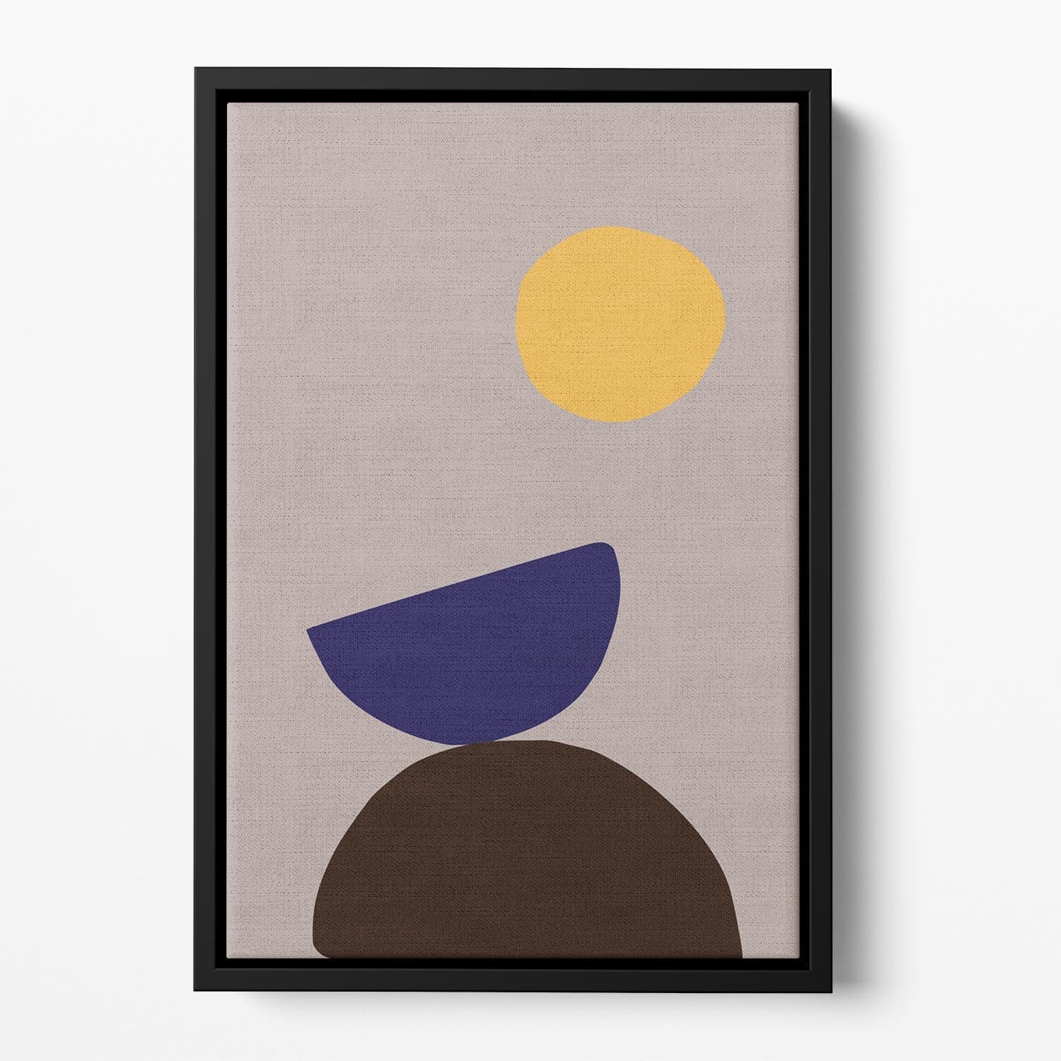 Organic Shapes 07 Floating Framed Canvas featuring vibrant abstract design in an elegant wooden frame, perfect for contemporary home decor.