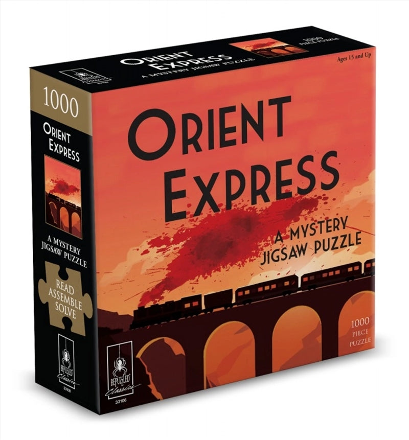 Orient Express Mystery Puzzle featuring 1000 intricately designed pieces with a captivating mystery theme.
