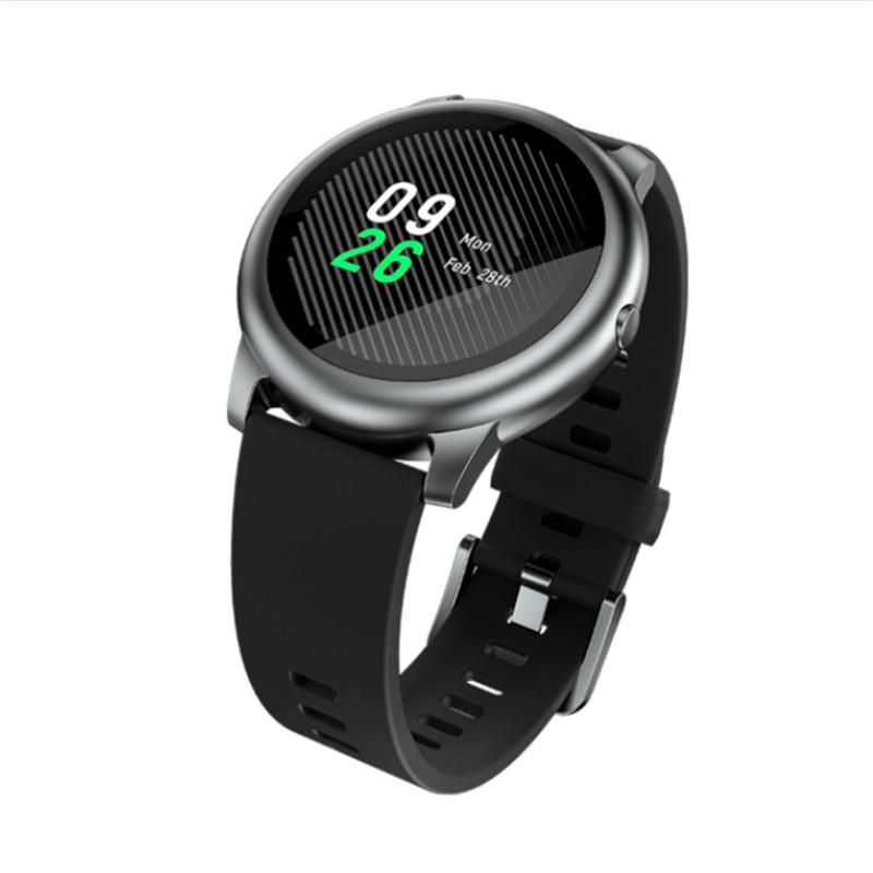 Original Haylou Solar LS05 Smart Watch with metal wristbands, showcasing its stylish design and features.
