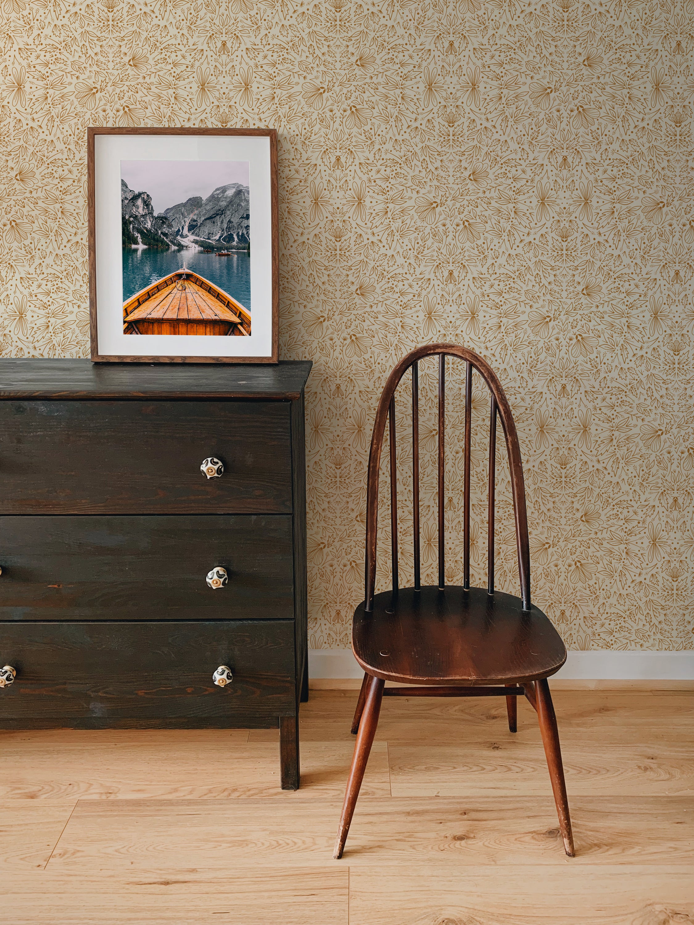 Orion Solid Earth Wallpaper featuring a modern design with vibrant colors and bold patterns, perfect for home decor.