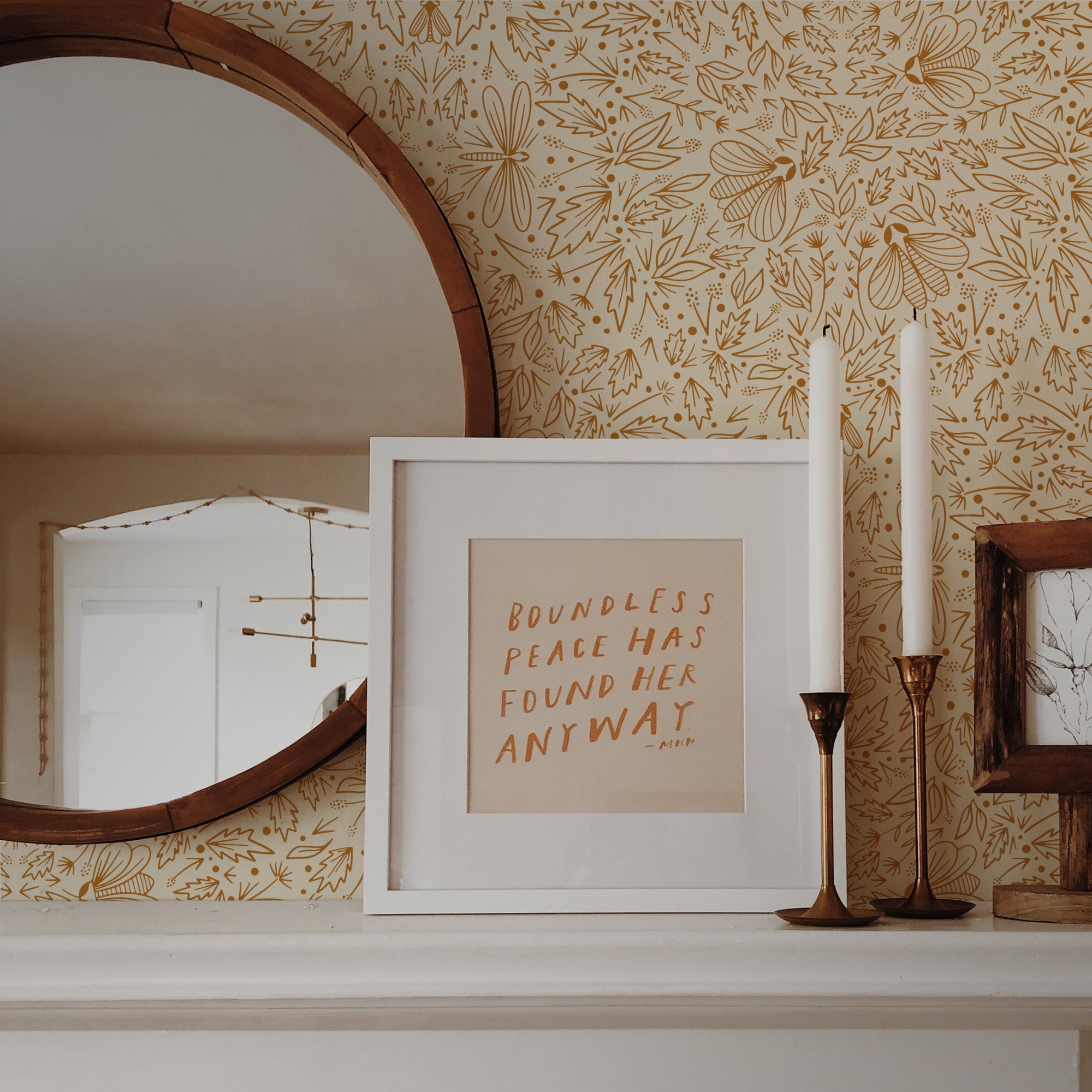 Orion Solid Earth Wallpaper featuring a modern design with vibrant colors and bold patterns, perfect for home decor.