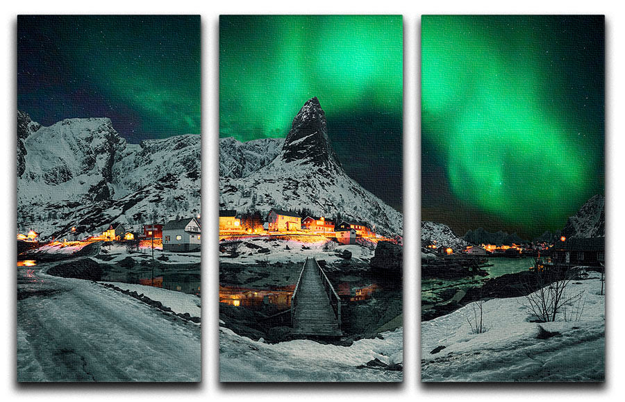 Over The Mountain 3 Split Panel Canvas Print showcasing a stunning landscape design across three panels.