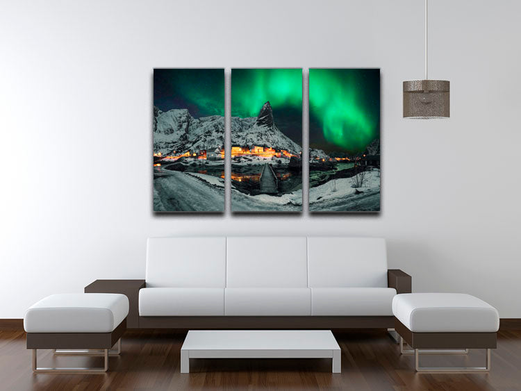 Over The Mountain 3 Split Panel Canvas Print showcasing a stunning landscape design across three panels.