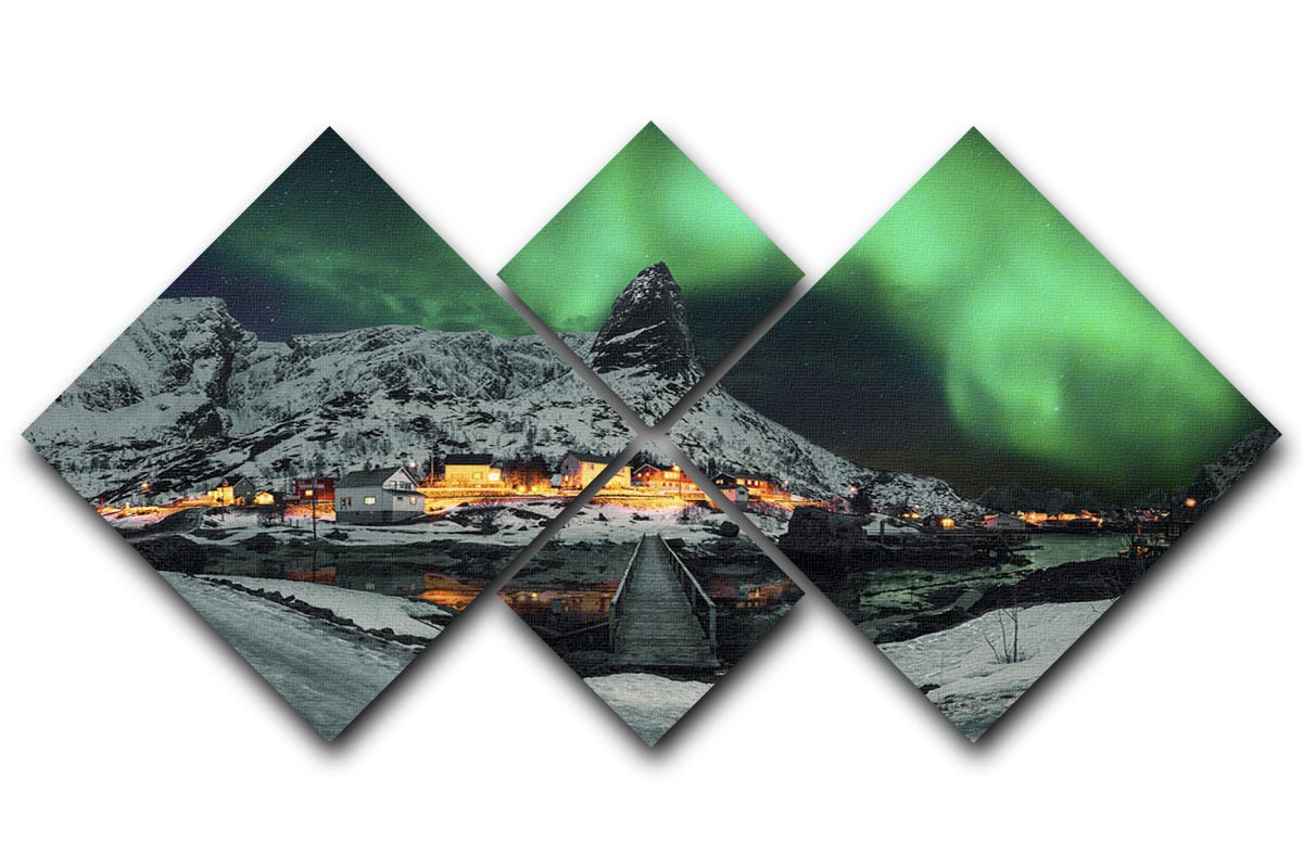 Over The Mountain 4 Square Multi Panel Canvas artwork featuring four equal square sections, beautifully arranged to create a cohesive image.