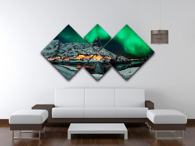 Over The Mountain 4 Square Multi Panel Canvas artwork featuring four equal square sections, beautifully arranged to create a cohesive image.