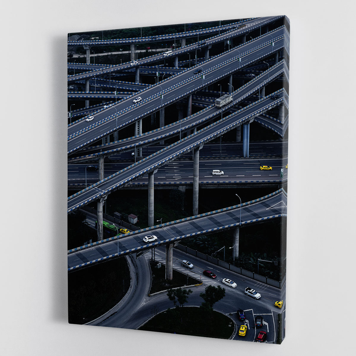 Overlapping Motorway Canvas Print showcasing vibrant colors and modern design, perfect for home or office decor.