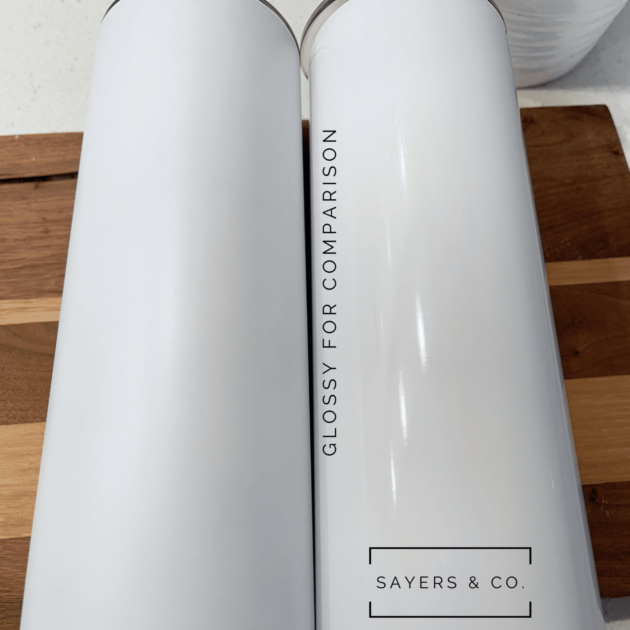 Pack of 20 matte white straight sublimation tumblers with straws and non-slip bottoms, elegantly packaged in white boxes.