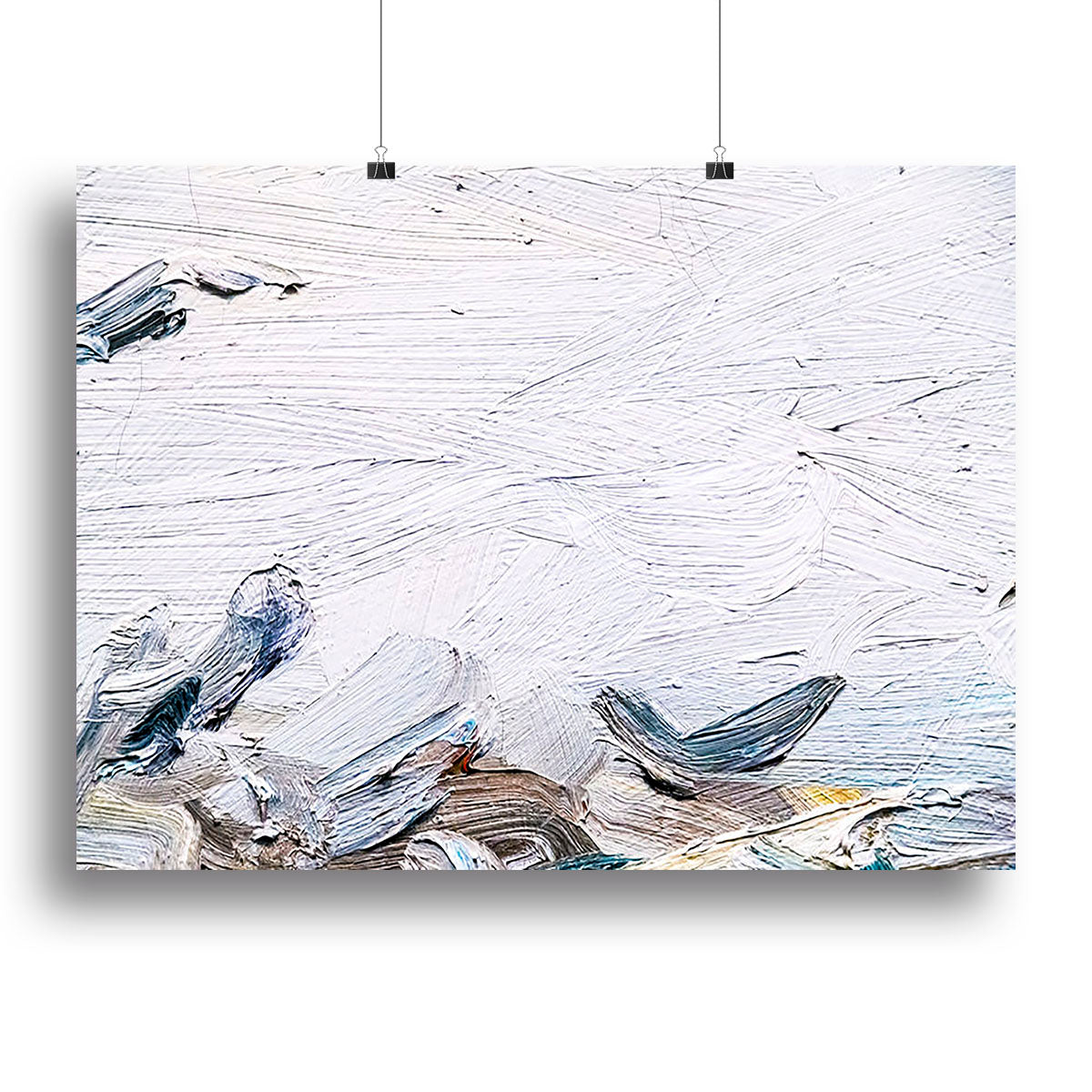 A vibrant painted canvas texture print showcasing modern art and abstract designs, perfect for home decor.