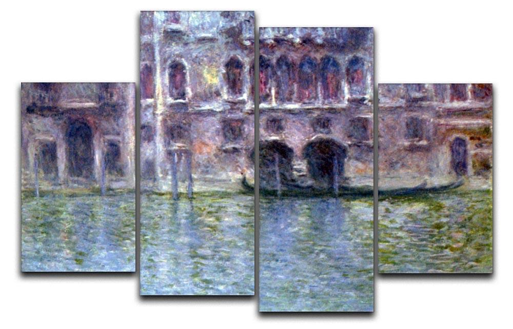 A beautiful 4-split canvas artwork featuring Monet's Palazzo da Mula in Venice, showcasing vibrant colors and intricate details.