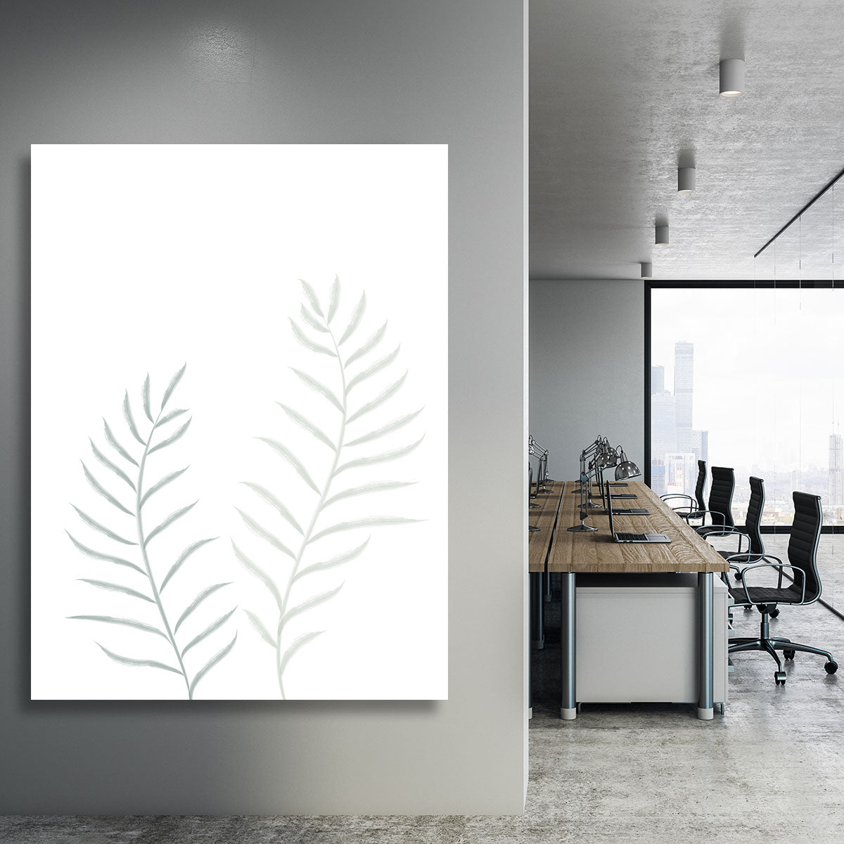 A beautiful canvas print featuring pale plants, showcasing delicate details and soft colors, perfect for modern decor.