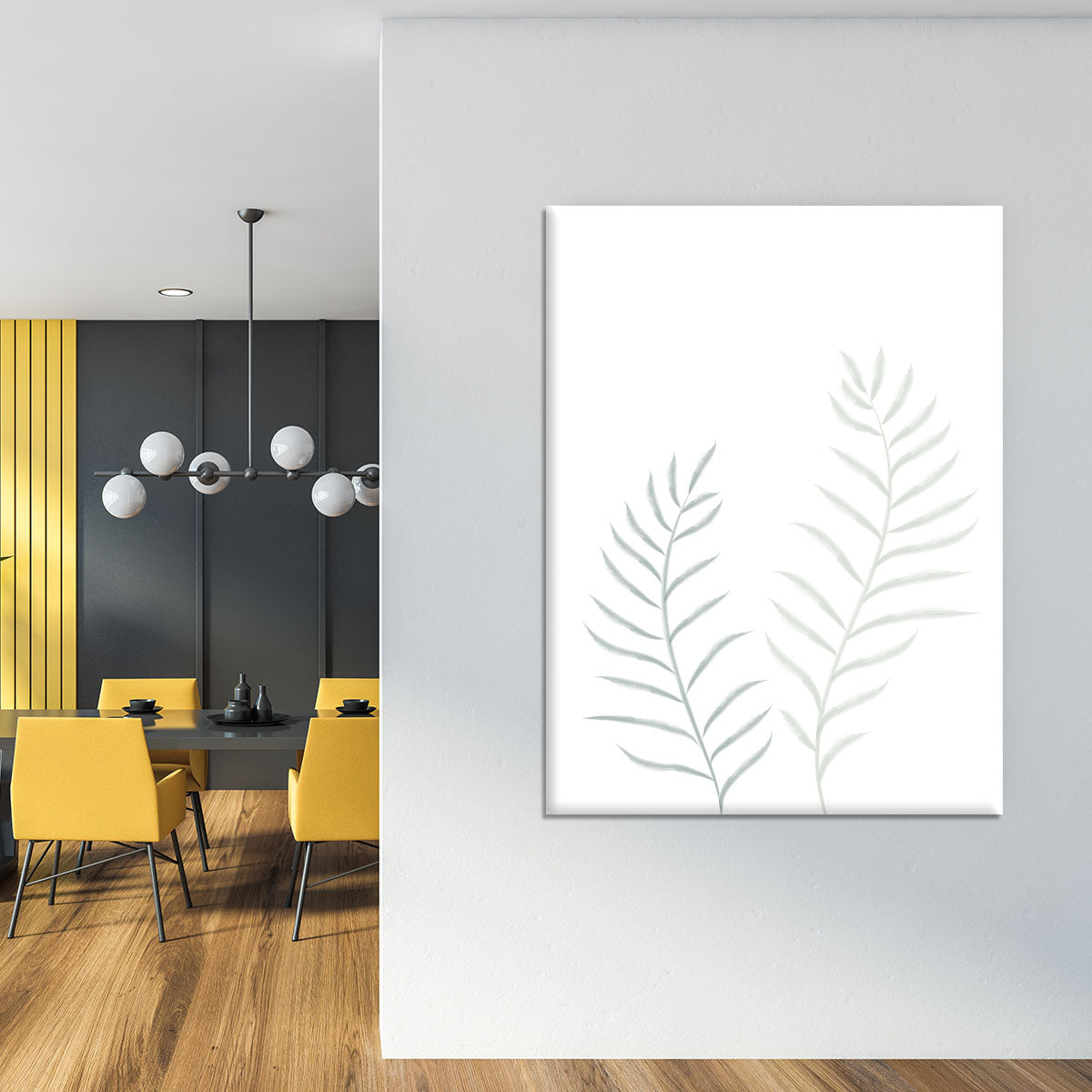 A beautiful canvas print featuring pale plants, showcasing delicate details and soft colors, perfect for modern decor.
