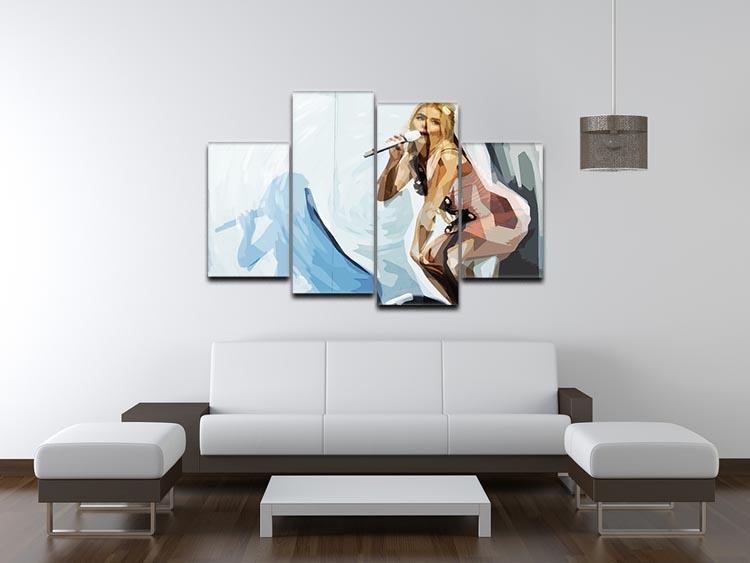 Paloma Faith Pop Art 4 Split Panel Canvas featuring vibrant colors and dynamic design in four separate panels.