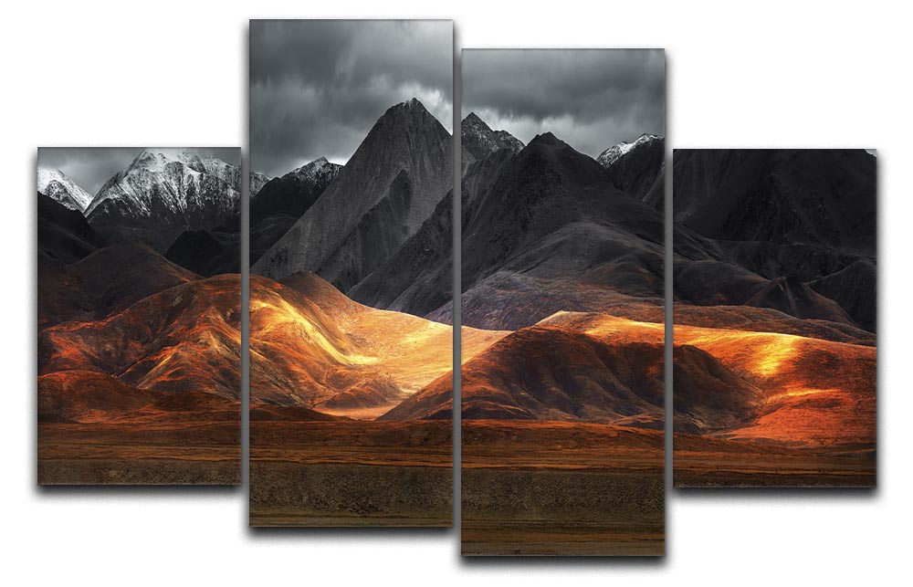 Pano 4 Split Panel Canvas artwork featuring four equal sections, creating a cohesive and dynamic design for modern decor.