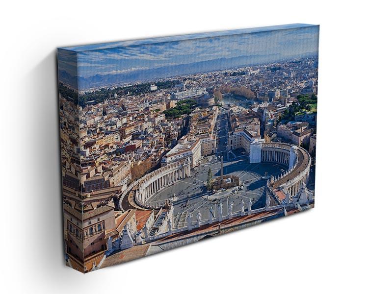 A beautiful canvas print of St. Peter Square showcasing its iconic architecture and vibrant atmosphere.