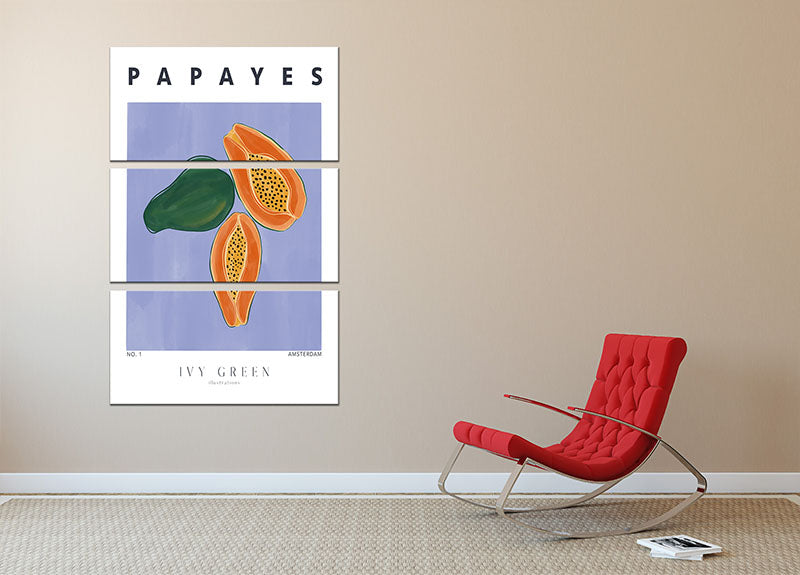 Papayes 3 Split Panel Canvas Print featuring three cohesive canvases with elegant designs, perfect for enhancing any room decor.