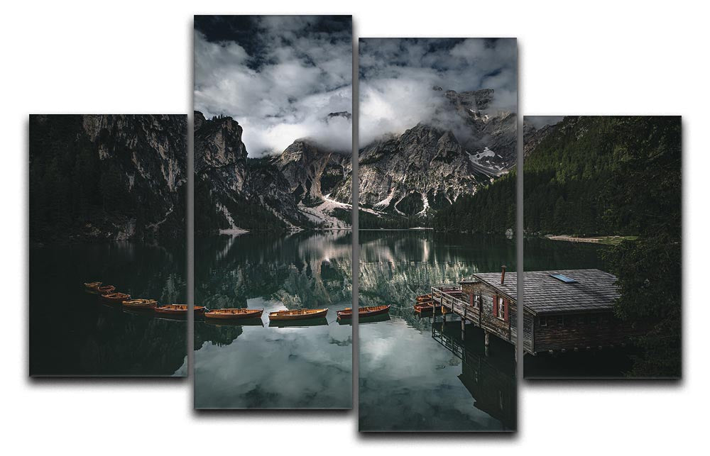 A stunning 4-split canvas artwork titled Paradise On Earth, featuring vibrant colors and intricate designs across four panels.
